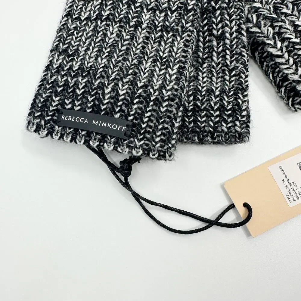 Rebecca‎ Minkoff New Beanie Arm Warmers Marled Set in Black One Size NWT